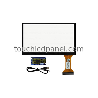 Superposição de tela sensível ao toque PCAP de 10 pontos de 7 polegadas com vidro frontal temperado para painel LCD de resolução 1024x600 e 800x480