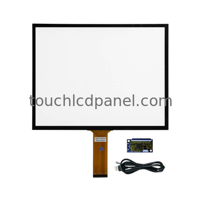 Painel de toque capacitivo com vidro de cobertura anti-vandalismo de 15 polegadas e 6 mm para painel LCD com resolução de 1024x768